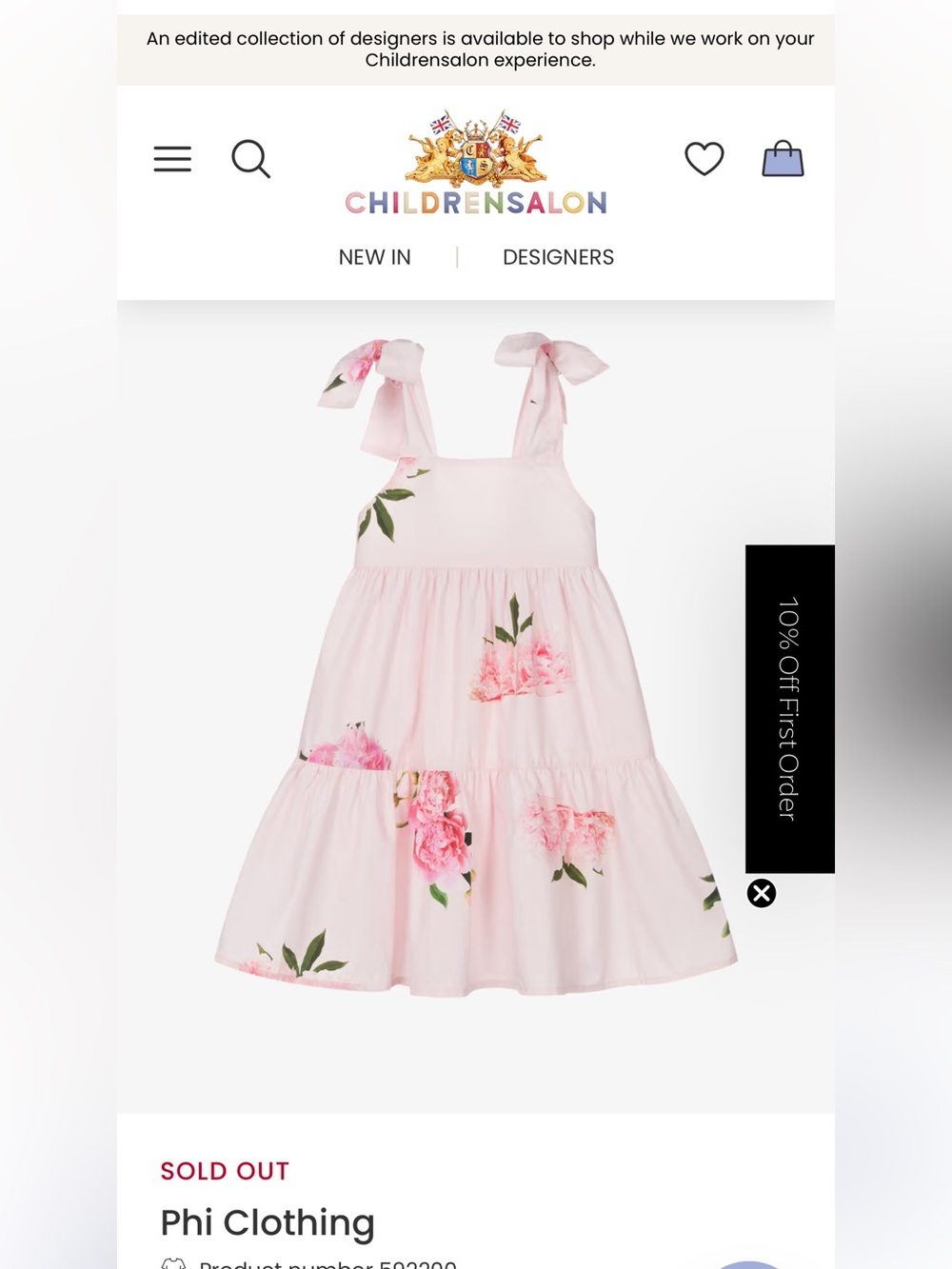 Phi Clothing toddler girls peony dress 2T
